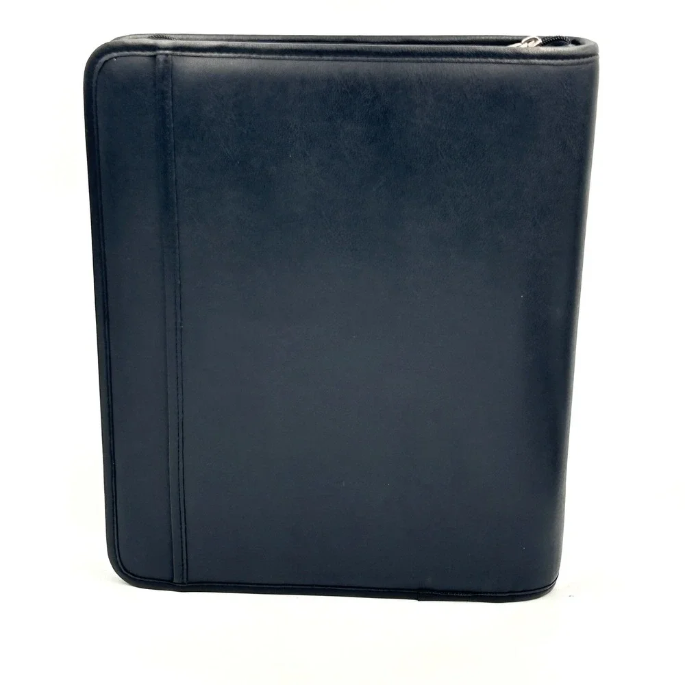 Samsill‎ Black Faux Leather 3-Ring Zippered Portfolio Binder Planner Organizer L